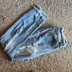Distressed Blue Jeans